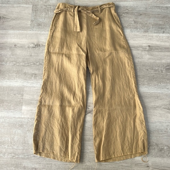 Faithfull The Brand Messina Pants 100% Linen Wide Leg Trousers Women’s M / USA 6 - Picture 2 of 13